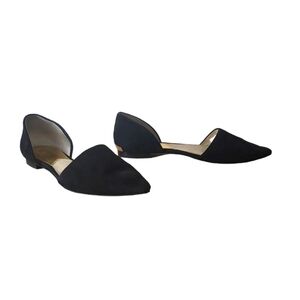 Michael Michael Kors "Julieta" Black Suede Leather D'Orsay Style Flats 6M